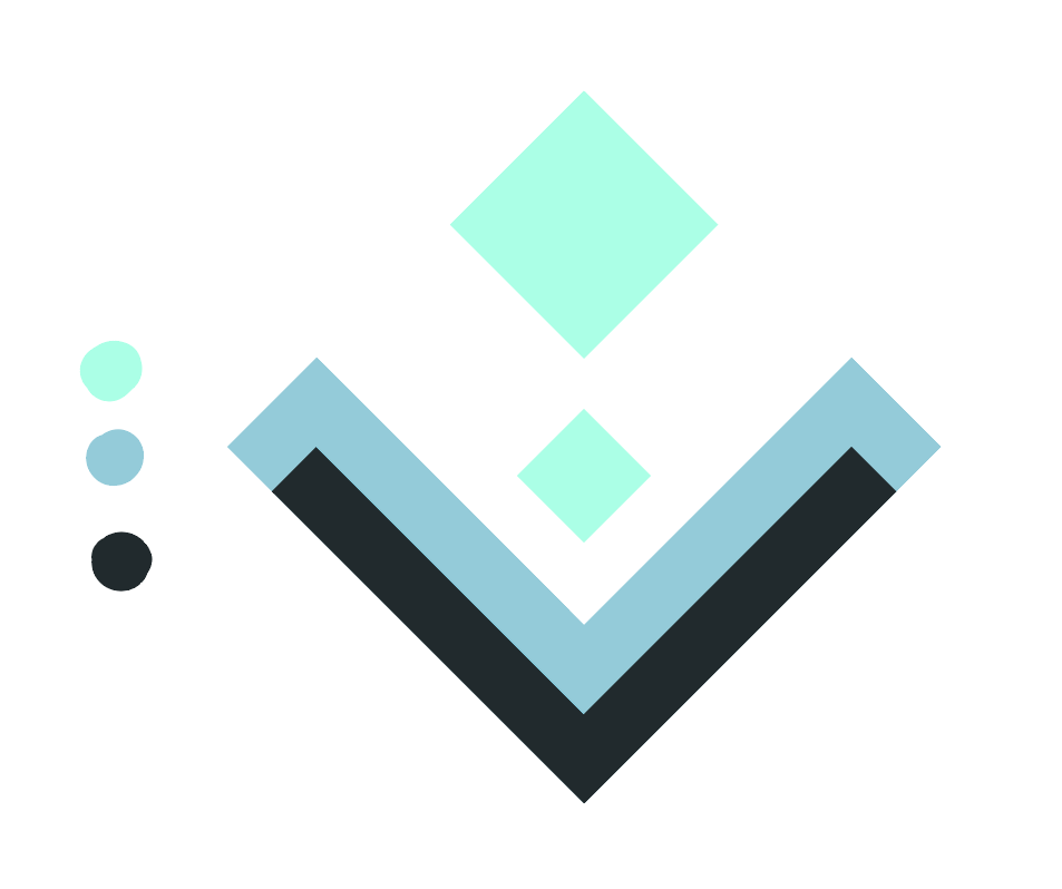Mark with the final blue and mint palette