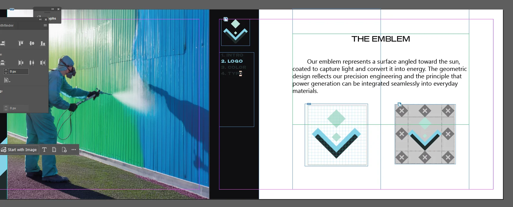 Guideline page with imagery direction