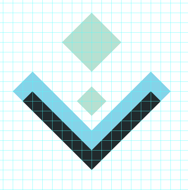 The mark on its construction grid showing internal relationships
