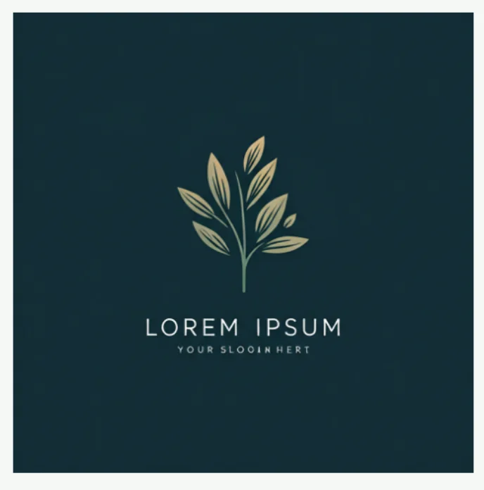 Dark identity reference with a botanical mark