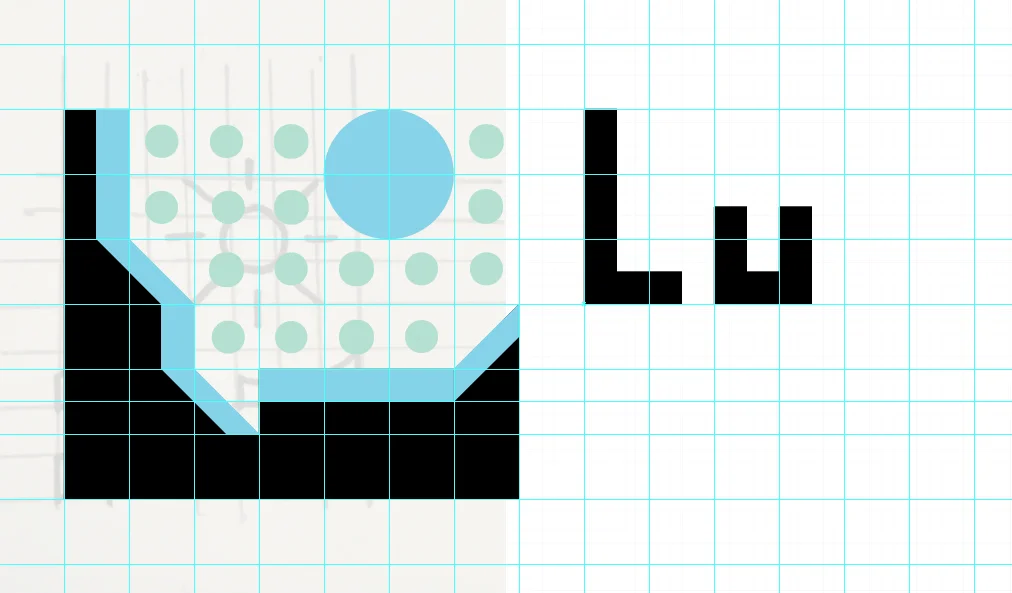 Version 2, coated collector shape with the Lu wordmark
