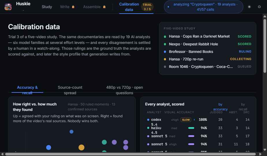 ScriptGen — the Calibration data tab
