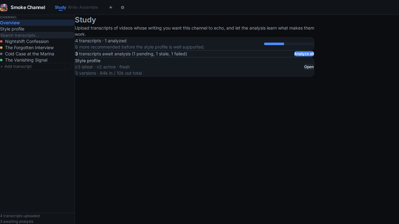 ScriptGen before the redesign — Study overview